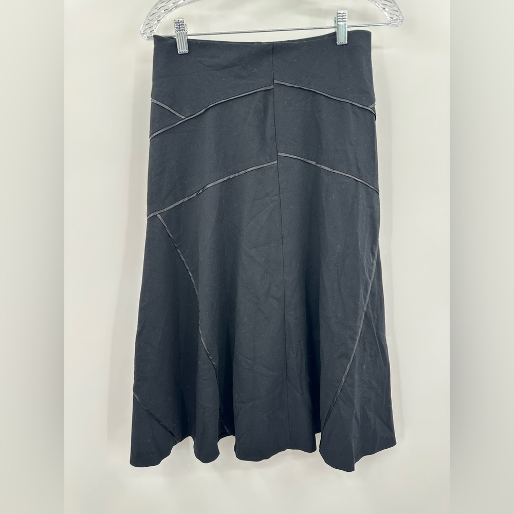 Marks & Spencer Vintage Black A-Line Flared‎ Midi Skirt US Size 4 Women's